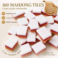 Tuiles de Mahjong et de Poker Américaines de Luxe en Acrylique à 4 Couches, Personnalisables en 10 Couleurs, 160 Pièces, Pliables, à Face Vierge, Résistantes à l'Eau et Durables, Prêtes à l'emploi