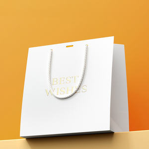 Bolsas de papel de regalo con logotipo impreso personalizado Bolsas de papel blanco de impresión al por mayor Bolsas de papel de alta calidad con su propio logotipo - Product Image 5