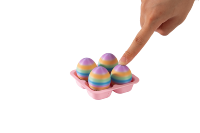 Lot de 4 jouets anti-stress œufs à presser imprimés en 3D, œufs arc-en-ciel à presser avec plateau, jouet sensoriel de bureau pour enfants, cadeau