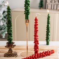 Weihnachtsbaum-förmige Paraffin-Wachskerzen, handgefertigt, lang, für Weihnachtsfeiern, Feiertagsversammlungen, Heimdekoration, stimmungsvoll