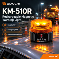 Balise lumineuse rechargeable longue autonomie 12V 24V large plage de tension avec indicateur de niveau de batterie et télécommande, lampe de signalisation IP65