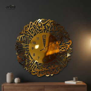 Gold Plated Wall <b>Clock</b> Round Bohemian Design <b>Mirror</b> Effect Quartz Analog Hanging <b>Clock</b> for Living Room - Product Image 2