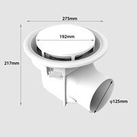 Ventilateur d'extraction silencieux 2-en-1 pour salle de bain à haut débit d'air, conduit de 125 mm, moteur en cuivre pur avec lumière LED, 275 m³/h, faible niveau sonore ≤45 dB, idéal pour hôtel