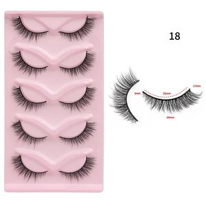 5 paires de cils d'oeil de chat personnalisés Faux cils de vison longs cils de <span class=keywords><strong>manga</strong></span> naturels cils allongés à la fin des yeux ailés faux cils maquillage - Product Image 6