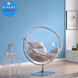 SUNLIFE <strong>Globe</strong> Acrylic Transparent Bubble <strong>Chair</strong> Silver Cushion Hanging <strong>Chair</strong> - Product Image 6