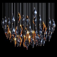Grand projet chaud hall d'hôtel ingénierie créative verre oeuf décoratif pendentif lumière Villa escalier Duplex bâtiment lustre