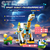Ensemble de blocs de construction robotiques intelligents STEAM pour enfants, jouet éducatif de construction DIY à double contrôle par application avec plus de 58 modèles