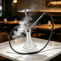 Emballage de luxe haut de gamme pour chicha en bois, narguilé avec tuyau en acier inoxydable, style arabe Na Gr Ani à tube unique