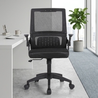 Chaise de bureau exécutive en maille au design moderne avec accoudoirs rabattables, ergonomique et réglable en hauteur pour la maison, la réception et les salles d'attente - Direct Usine