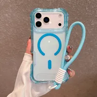 Nouvelle Coque Magnétique Transparente Tendance Anti-Chute pour iPhone 17 Pro Max 16 15 14 13 12 11 Air