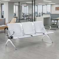 Sièges de plateforme à 3 places en acier inoxydable de qualité industrielle pour hôpitaux et écoles – Design moderne, mobilier commercial durable