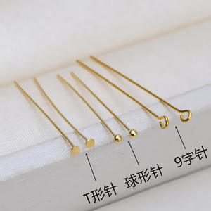 Accesorio Hecho a Mano, Plata S925, Aguja en Forma de T de 9 Letras, Bola Larga y Gruesa de 0.45mm, Material de 3mm, Tamaño 1558 - Product Image 1