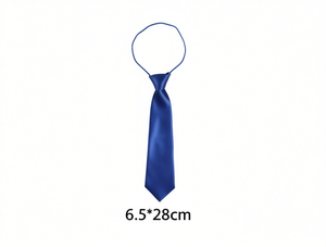 Cravatta Elastica Lucida 6.5*28cm Blu Zaffiro in Raso Classico per Business - Product Image 1