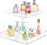 2 Stufen 4 Stufen Tray Badezimmer Theke Oberseite Organisator Make-Up-Späicher Regalhalter Schlafzimmer Dekor klar Acryl-Parfüm-Display