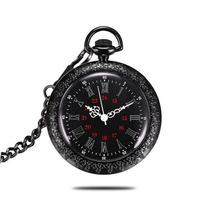 <b>Black</b> Antique Pocket <b>Watch</b> Japan Movement Quartz 3BAR Water Resistance - Product Image 2