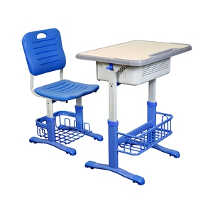 Meubles de classe scolaire modernes, ergonomiques et écologiques, table en plastique avec cadre en métal, réglable en hauteur, ensemble table et chaise individuels - Product Image 4