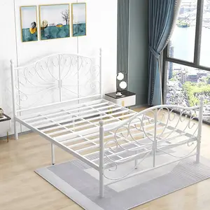 2023 Schmiedeeisen Bett Europa Style Twin Single Doppelbett Möbel Metall bett für Mädchen