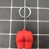 Vente en gros personnalisée de matériaux en PVC de haute qualité pour porte-clés fesses parodie