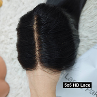 Promoción $62 Letsfly SDD Pelucas de Cabello Humano Virgen Natural Vietnamita HD 5x5 Liso Extremo con Cierre de Encaje de 10-22 Pulgadas al por Mayor