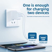 Chargeur rapide 30W double port Type-C PD SCP pour téléphone portable, tablette, appareil photo et écouteurs