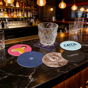 Custom Restaurant Bar Beer Paper Coaster Mat Coffee Drink Round Square Disposable Absorbent Paper Coaster With Custom Logo