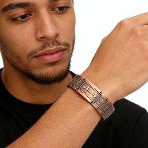 फैशनेबल जैव ऊर्जा तीन-पंक्ति चुंबकीय चिकित्सा समायोज्य यूनिसेक्स क्रॉस ब्रेसलेट के साथ काले जस्ता - Product Image 2