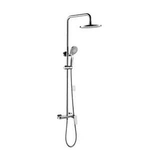 Ensemble de douche de salle de bain robinet avec la tête de douche argent accessoires de système de douche de salle de bain