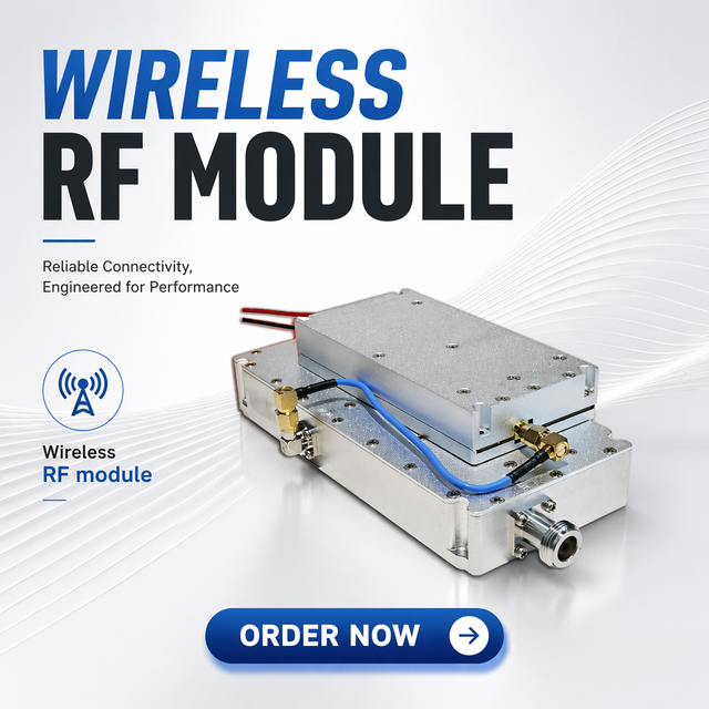100W Wireless RF Module GaN RF Power Amplifier Module UHF L Band 200MHz Instant Bandwidth Aluminum Alloy Signal Suppression