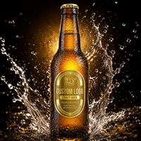 Etiquetas Personalizadas para Botellas de Cerveza Artesanal Doradas, Impermeables, Brillantes, para Envasado de Bebidas de Cervecería, Etiqueta Privada, Logotipo OEM, Rollo, Cualquier Tamaño y Forma