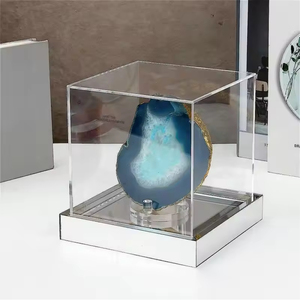 Caja de exhibición de modelo transparente de acrílico, espejo plateado cuadrada con caja de regalo, vitrina apilable de decoración transparente para modelos de automóviles - Product Image 4