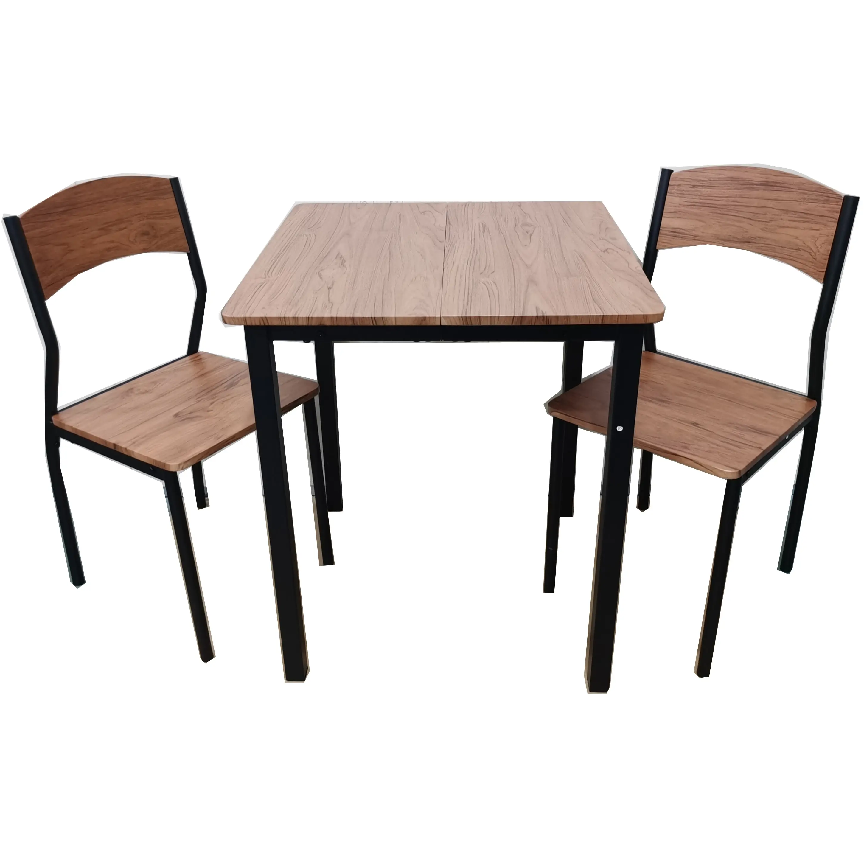 Wood dinning Table set 3 pcs table with Metal Frame 2 seater dinning table set furniture for dining room Catering shops