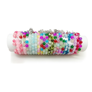 Bracciale in Vetro con Ciondolo a Otto Caratteri Pulsara Tubo, 24 Pezzi, Bracciali di Moda Fatti a Mano in Acciaio Inossidabile con Perline - Product Image 1