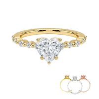 Bague de fiançailles et de mariage VOAINO personnalisée en or blanc 18 carats avec diamants brillants cultivés en laboratoire, style classique unisexe /IGI