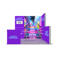 10x10 alat penerangan gratis latar belakang Portable SEG Counter pameran dagang kustom aluminium Display Booth