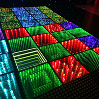 Plancher de danse LED interactif 3D magnétique, éclairage de scène direct d'usine, miroirs infinis, DJ DMX RGB, danse, mariage, discothèque