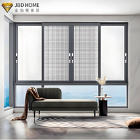 Ventana Corredera Moderna de Aluminio con Malla de Seguridad Contra Insectos, Sistema de Rotura Térmica, Vidrio Doble para Dormitorio