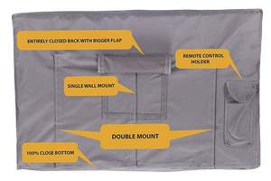 <b>Outdoor</b> <b>TV</b> Cover 50" 52" Gray Weatherproof Universal Protector Remote LCD LED Decor Television <b>Screens</b> Built in Bottom Cover - Product Image 3