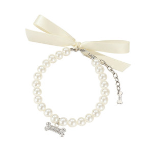 Collier pendentif pour animaux de compagnie, chien, ours en peluche, chaton, collier à nœud, bijoux de mode en perles, vente en gros. - Product Image 4