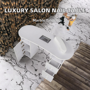 Wholesale White Manicure <b>Nail</b> <b>Table</b> with Dust Collector | B2B Beauty Salon Furniture | Jodhpur Furniture Export - Product Image 2