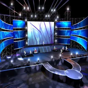 音乐会舞台简易安装P3.9像素密度发光二极管屏幕巨型发光二极管屏幕电视演播室窗帘