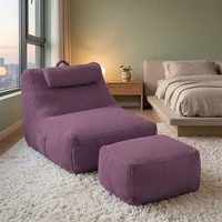 Fauteuil pouf moderne minimaliste en mousse, rembourré en éponge haute densité, une place, confortable pour la sieste et les moments de détente à la maison