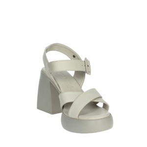 Sandali da donna con tacco grigio scarpe da sposa con cinturino alla caviglia 160793 con chiusura a punta o punta quadrata in pizzo - Product Image 5