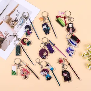 Custom Acrylic Keychain Wholesale in Bulk Cheap Price Demon Slayer Charm kimetsu no yaiba Key Chain Custom Keyring Anime Pendant