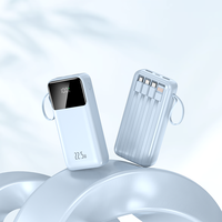 Chargeur portable avec logo personnalisé, PD22.5W, charge rapide, batterie externe avec câbles intégrés, batterie externe 20000mah