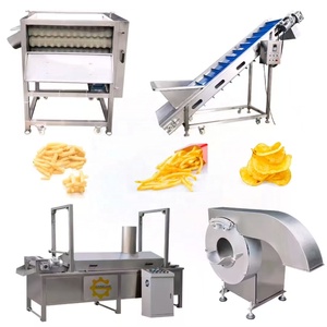 Ligne de production de frites entièrement automatique en acier inoxydable 304, capacité 100-2000 kg/h, avec friteuse pour frites surgelées - Product Image 1