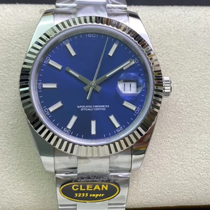 Montre mécanique de luxe de qualité supérieure, bicolore, étanche, 41 mm, acier CFactory 904l, 3235, 126-334, bracelet bleu - Product Image 1