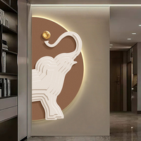 Peinture décorative d'entrée moderne Lumières de peinture Lumières d'entrée Art mural de couloir de luxe Demi-rond Art mural de sens haut de gamme