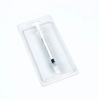 Blister en plastique personnalisé de 1ml pour seringue en verre avec carte de couleur