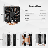 Refroidisseur d'air pour processeur UpHere, 6 caloducs, double tour, ventilateur de refroidissement CPU PWM 120 mm, silencieux, pour LGA1851, 1700, AM5, AM4