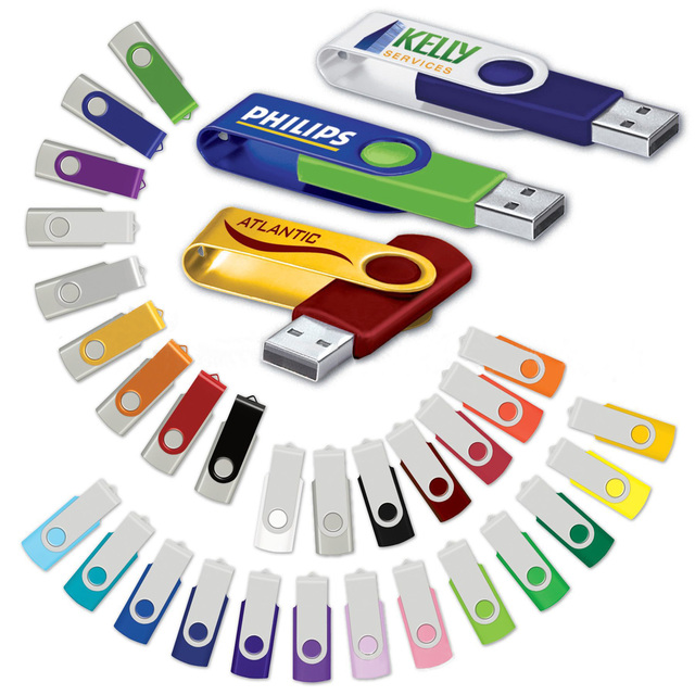 Branded Twister 8gb 2.0 3.0 Free logo Promotion Metal Swivel Pendrive Business Flip Memory Spin Stick Wholesale Usb Flash Drive